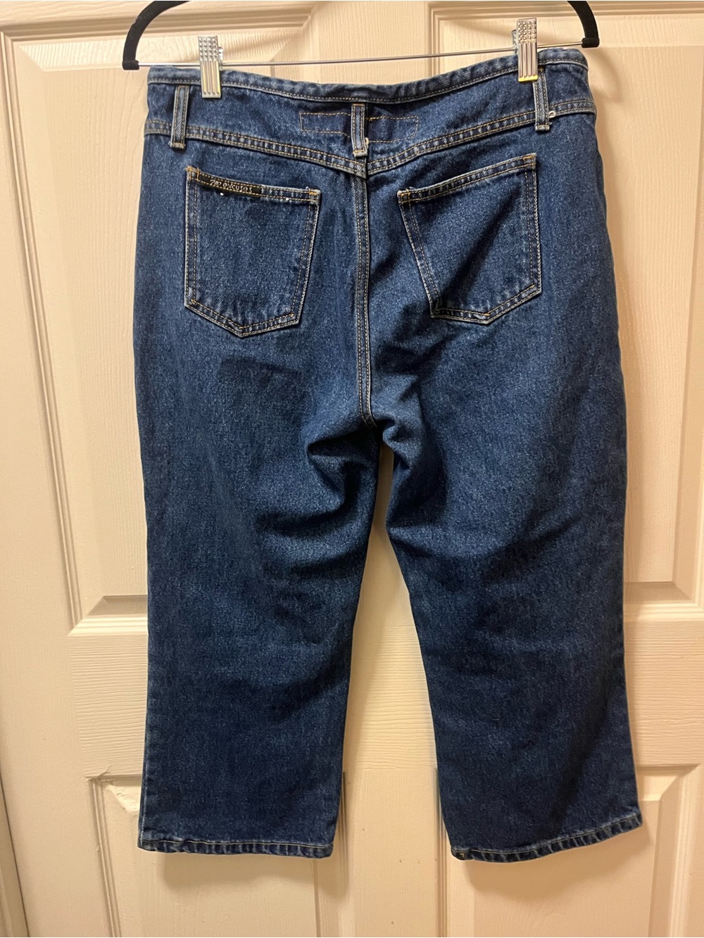 No Excuses Women’s Denim Capri Jeans Size 11/12 Blue Button Fly Y2K Cropped - Picture 3 of 8